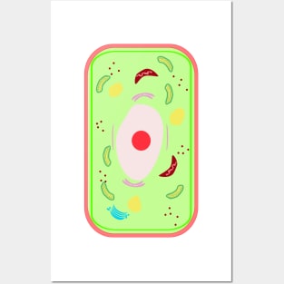 A plant cell with vacuole, Mitochondria, Golgi bodies,Lysosomes etc. in a cell of a leaf. Posters and Art